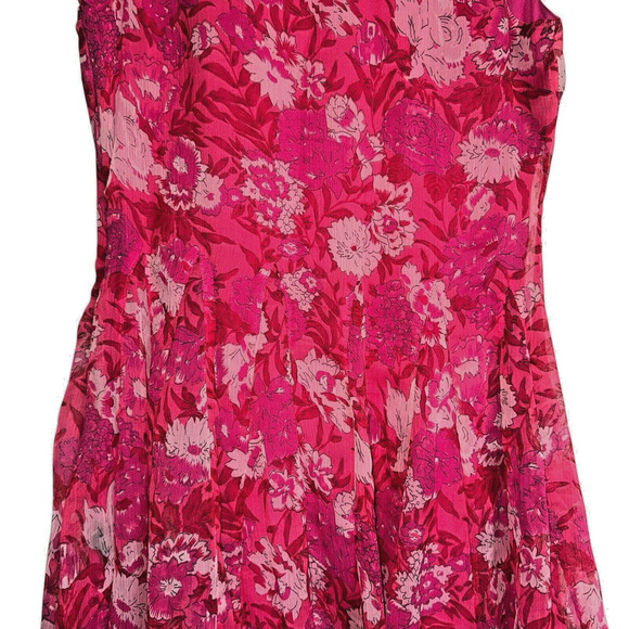 J.Peterman Sz 4 Silk Chiffon Floral Dress Feminine Cottagecore - Picture 12 of 15